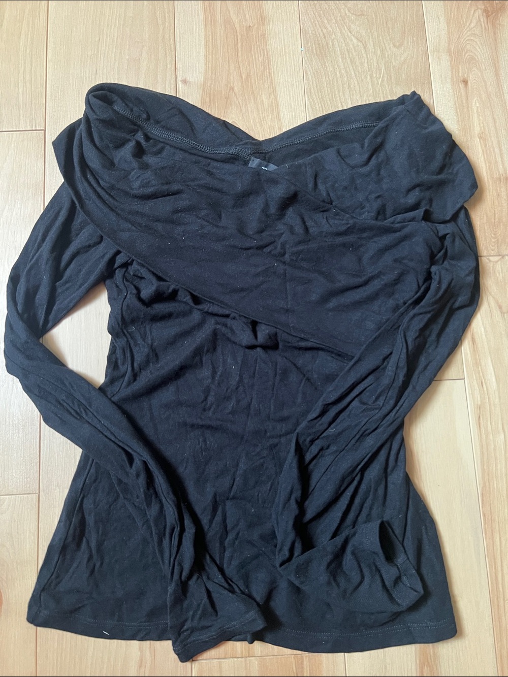 Theory Crossover Off the Shoulder long sleeve top